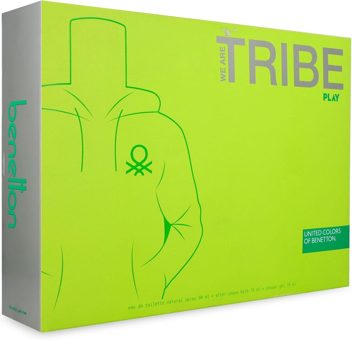 Set Benetton We Are Tribe Play 3Pzs 90Ml Edt Spray/ Shower Gel 75Ml/ After Shave 75Ml - Hombre