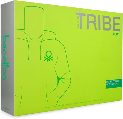 Set Benetton We Are Tribe Play 3Pzs 90Ml Edt Spray/ Shower Gel 75Ml/ After Shave 75Ml - Hombre