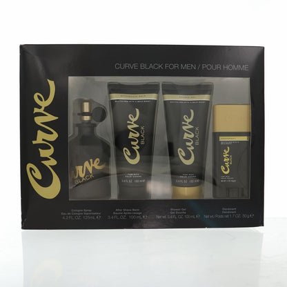 Set Liz Claiborne Curve Black 4Pzs 125Ml Edc Spray/ After Shave 100Ml/ Shower Gel 100Ml/ Desodorante 50G - Hombre