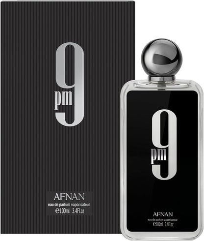 Afnan 9pm Eau de Parfum 100 ml para Hombre - Fragancia Ámbar Vainilla con Notas de Manzana y Canela