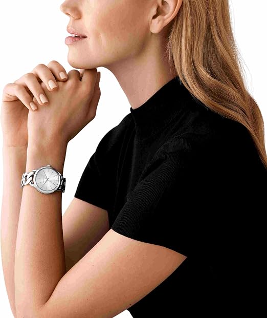 Michael Kors Reloj Mk7474 para Mujer con Diseño Elegante y Pulsera de Cadena Plateada