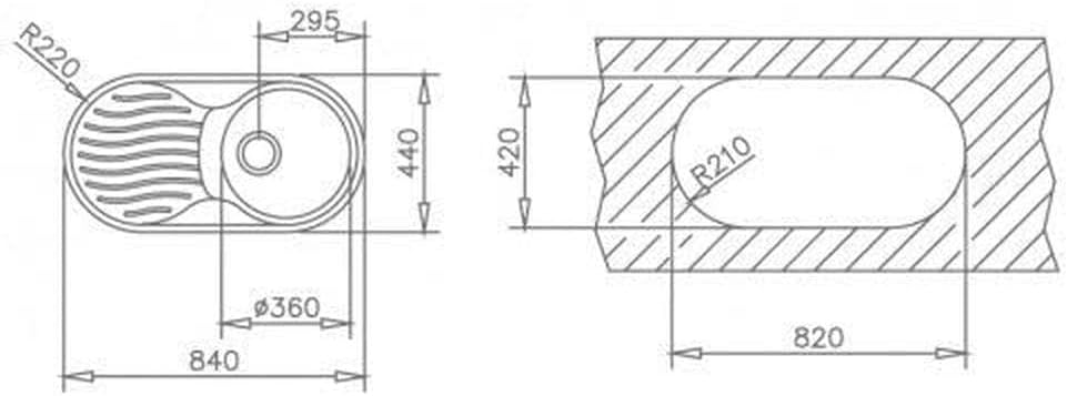 Fregadero Teka Empotrable Dr 80 1C 1E Der 1Ø 11110005