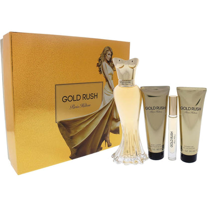 Set Paris Hilton Gold Rush 4 Pzs 100Ml Edp Spray/ Body Lotion 90Ml/ Shower Gel 90Ml/10Ml Edp Spray - Mujer