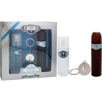 Set Cuba Winner 3Pzs 100Ml Edt Spray/ After Shave 100Ml Spray/ Llavero - Hombre