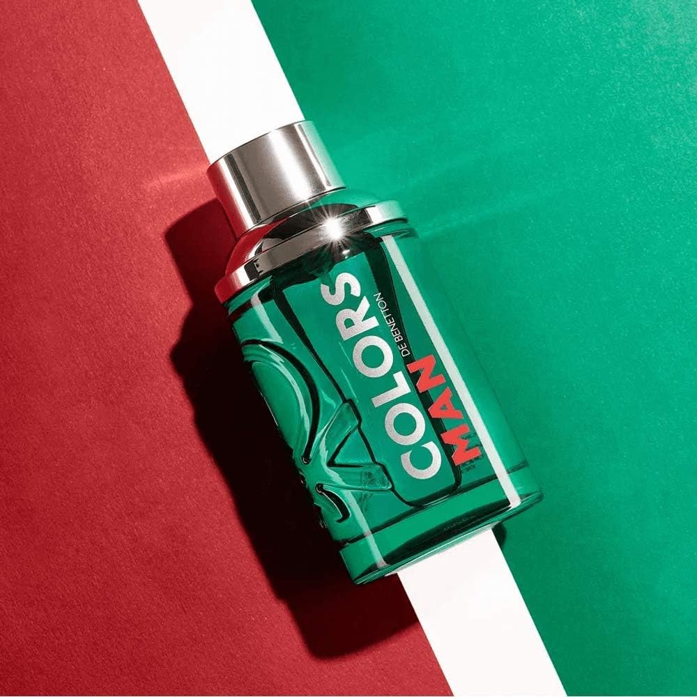 Benetton Set Colors Green 2 Pz para Hombre Fragancia Amaderada con Bergamota Cilantro y Cedro 2018