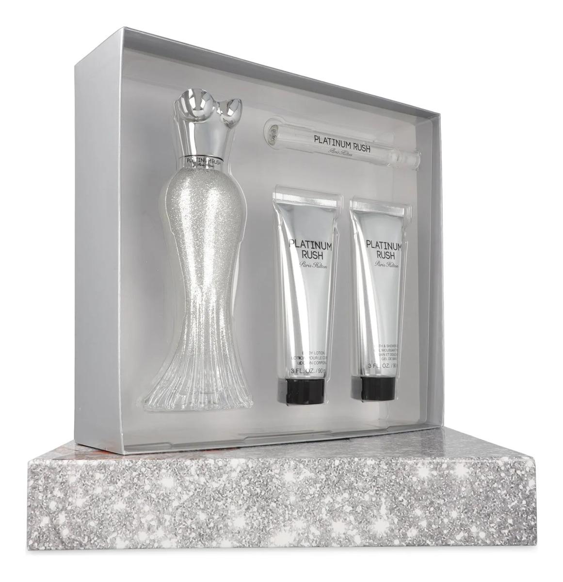 Paris Hilton Set Paris Hilton Platinum Rush 4Pzs 100Ml Edp Spray/ Shower Gel 90Ml/ Body Lotion 90Ml/ 10Ml Edp Spray - Mujer