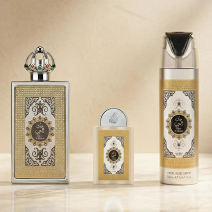 Lattafa Set Lattafa Pride King Of Arabia 4Pzs 100Ml Edp Spray/ Desodorante Spray 200Ml/ 20Ml Edp Spray/ Perfumero Rellenable - Hombre