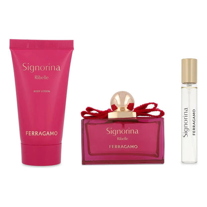 Ferragamo Set Ferragamo Signorina Ribelle 3Pzs 100Ml Edp Spray/ Body Lotion 50Ml/ 15Ml Edp Spray - Mujer