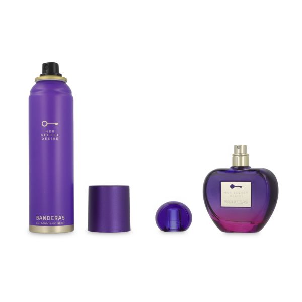 Set Banderas Her Secret Desire 2Pzs 80Ml Edt Spray /Desodorante 150Ml Spray - Mujer