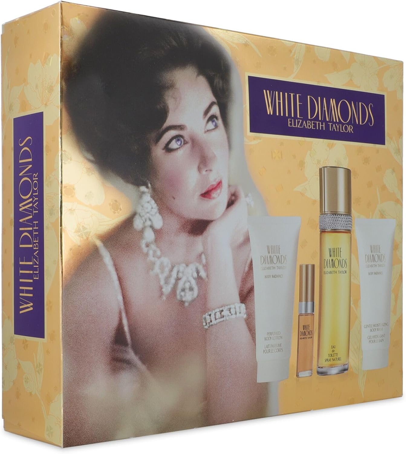 Set Elizabeth Taylor White Diamonds 4Pzs 100Ml Edt Spray/ Body Lotion 100Ml / Body Wash 100Ml / 10Ml Edt Spray - Mujer