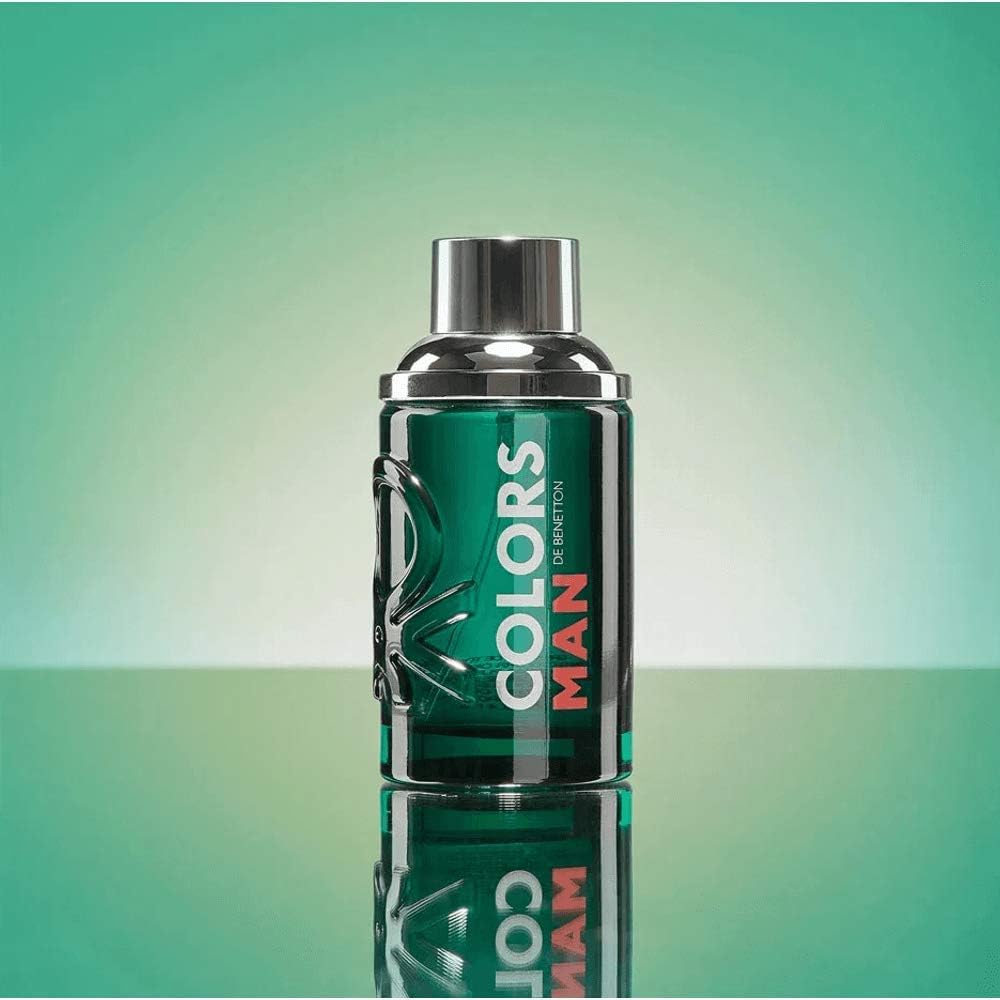 Benetton Set Colors Green 2 Pz para Hombre Fragancia Amaderada con Bergamota Cilantro y Cedro 2018