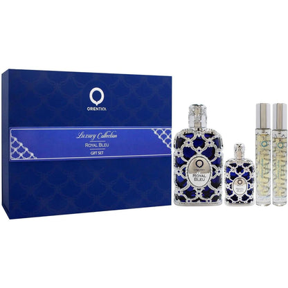 Set Orientica Luxury Collection Royal Bleu 4Pz 80Ml Edp Spray/ 7.5Ml Edp/ 10Ml Edp Spray X2 - Unsex