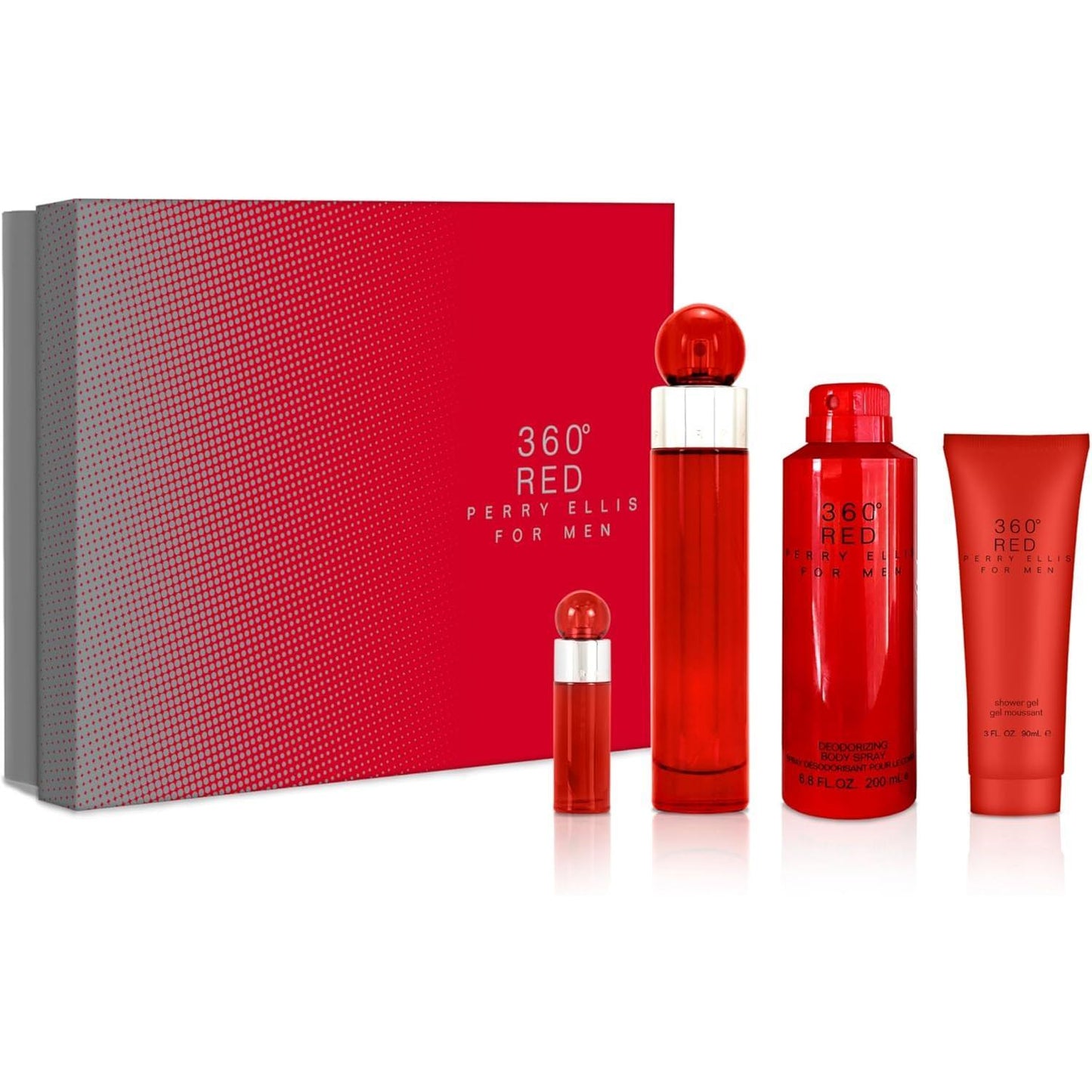 Set 360º Red Perry Ellis 4Pz 100Ml Edt Spray - Hombre