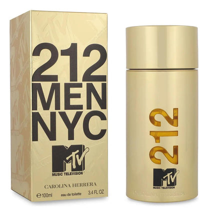 Carolina Herrera 212 Men Mtv 100Ml Edt Spray para Hombre Fragancia Masculina de Alta Calidad