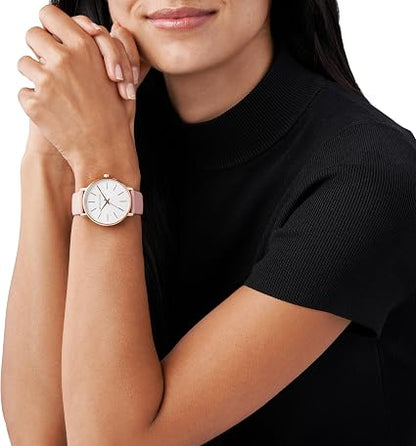 Michael Kors Reloj Mk2741 para Mujer con Correa de Cuero Rosa y Diseño Elegante