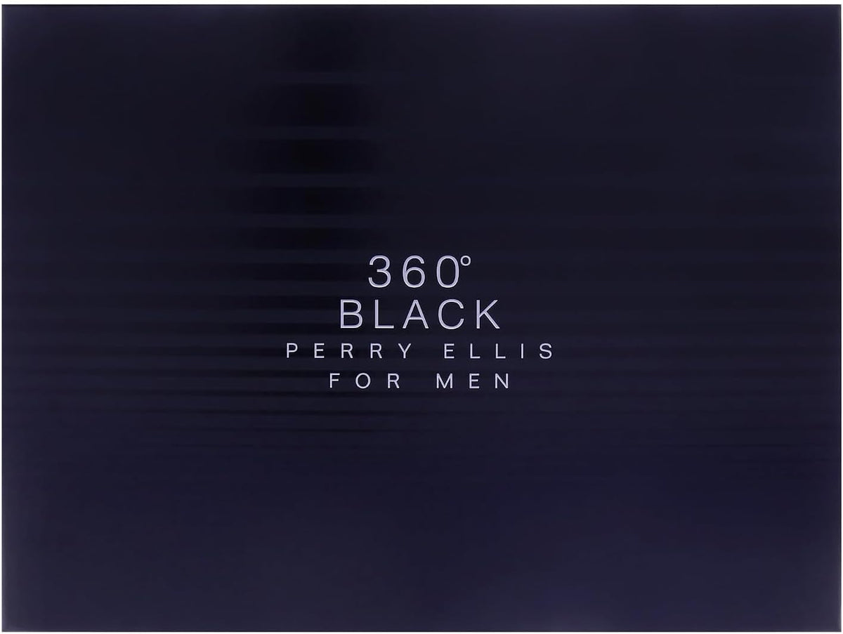 Set Perry Ellis 360° Black 4Pzs 100Ml Edt Spray/ Shower Gel 90Ml/ After Shave Balm 90Ml/ 7.5Ml Edt Spray - Hombre