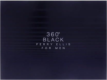 Set Perry Ellis 360° Black 4Pzs 100Ml Edt Spray/ Shower Gel 90Ml/ After Shave Balm 90Ml/ 7.5Ml Edt Spray - Hombre