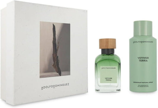 Set Adolfo Dominguez Vetiver Terra 2Pz 120Ml Edp Spray Para Hombre