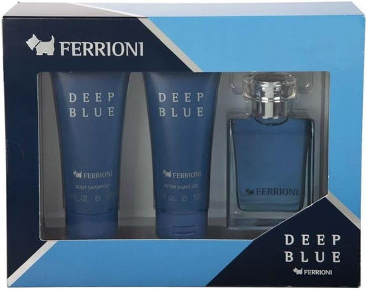 Set Ferrioni Deep Blue 3Pz 100Ml Edt Spray Body - Hombre