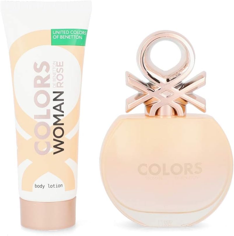 Set Benetton Colors Rose 2Pzs 80Ml Edt Spray/ Body Lotion 75Ml Mujer