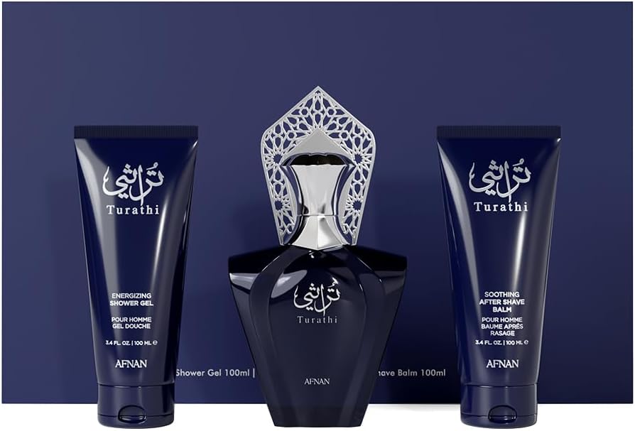 Set Afnan Turathi Blue 3Pzs 90Ml Edp Spray/ Shower Gel 100Ml/ After Shave 100Ml - Hombre