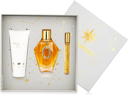 Set Million Gold 3Pzs 90Ml Edp Spray/ Body Lotion 100Ml/ 10Ml Edp Spray - Mujer