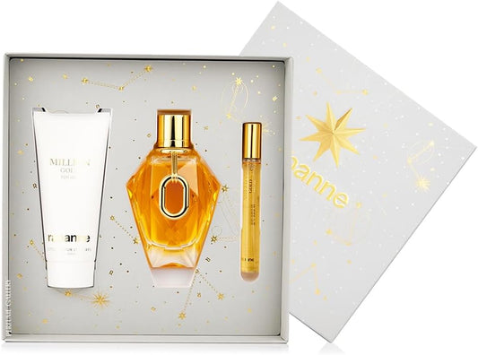 Set Million Gold 3Pzs 90Ml Edp Spray/ Body Lotion 100Ml/ 10Ml Edp Spray - Mujer