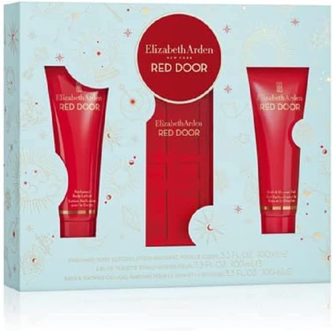 Set Elizabeth Arden Red Door 3Pzs 100Ml Edt Spray/ Body Lotion 100Ml/ Shower Gel 100Ml Para Mujer