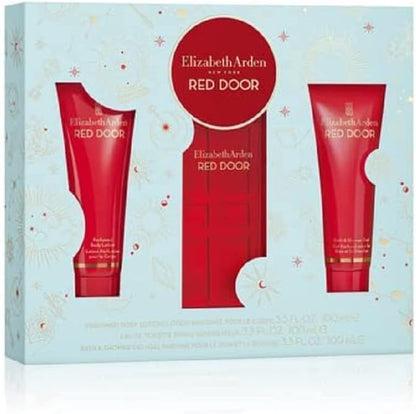 Set Elizabeth Arden Red Door 3Pzs 100Ml Edt Spray/ Body Lotion 100Ml/ Shower Gel 100Ml Para Mujer