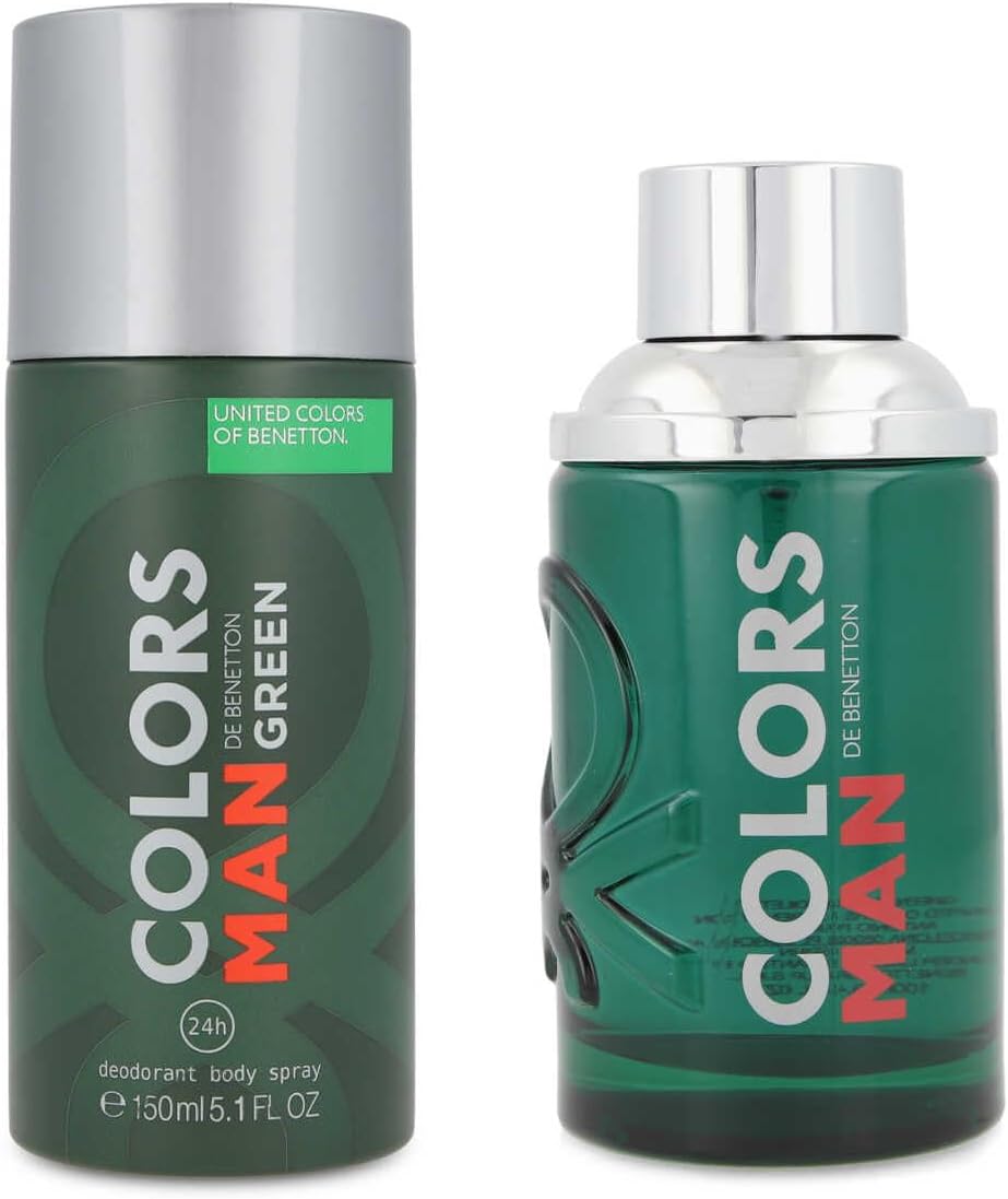 Set Benetton Colors Green 2Pz 100Ml Edt Spray Hombre