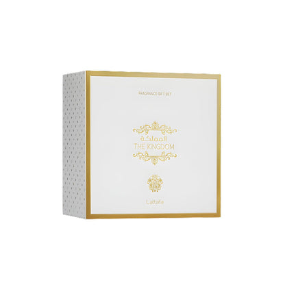 Set Lattafa The Kingdom 3Pzs 100Ml Edp Spray/ 100Ml Shower Gel/ 12Ml Edp Spray - Hombre