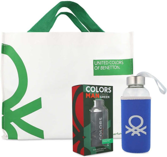 Set Benetton Colors Green 200Ml Edt Spray/ Bolsa Reusable - Hombre