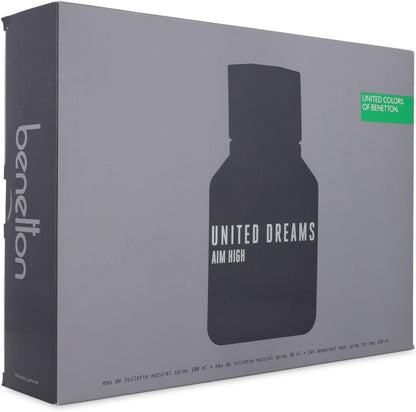 Set Benetton Aim High 3Pzs 100Ml Edt Spray/ Desodorante 150Ml Spray/ 30Ml Edt Spray - Hombre