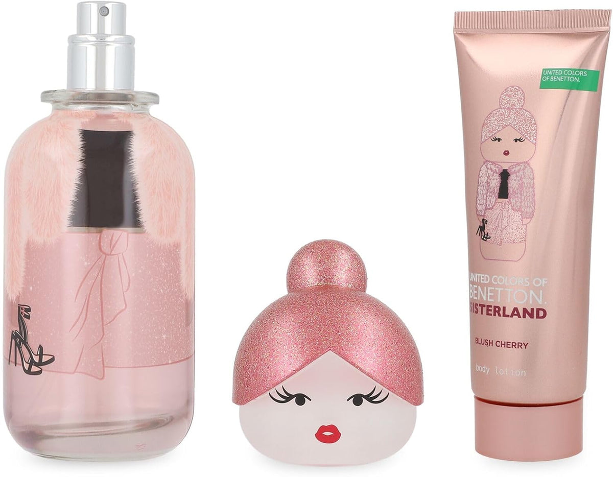 Set Benetton Sisterland Blush Cherry 2Pzs 80Ml Edp Spray/ Body Lotion 75Ml - Mujer