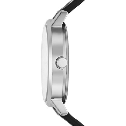 DKNY Reloj Ny2717 para Mujer con Correa Negra y Detalles Blancos y Rojos