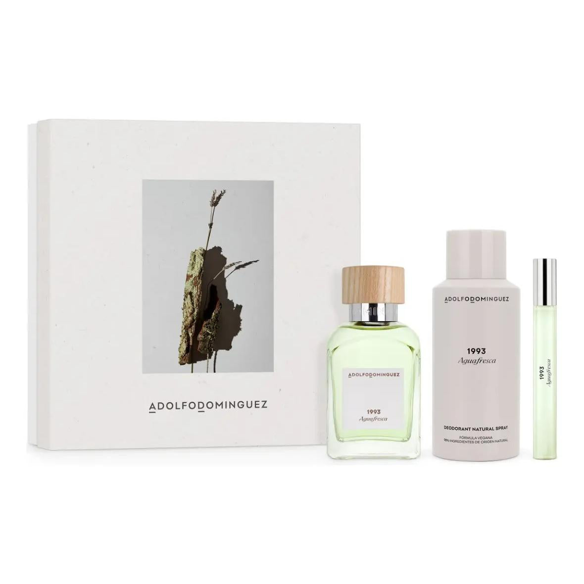 Adolfo Dominguez Set Adolfo Dominguez Agua Fresca 1993 3Pzs 120Ml Edt Spray / Desodorante 150Ml Spray/ 10Ml Edt Spray - Hombre