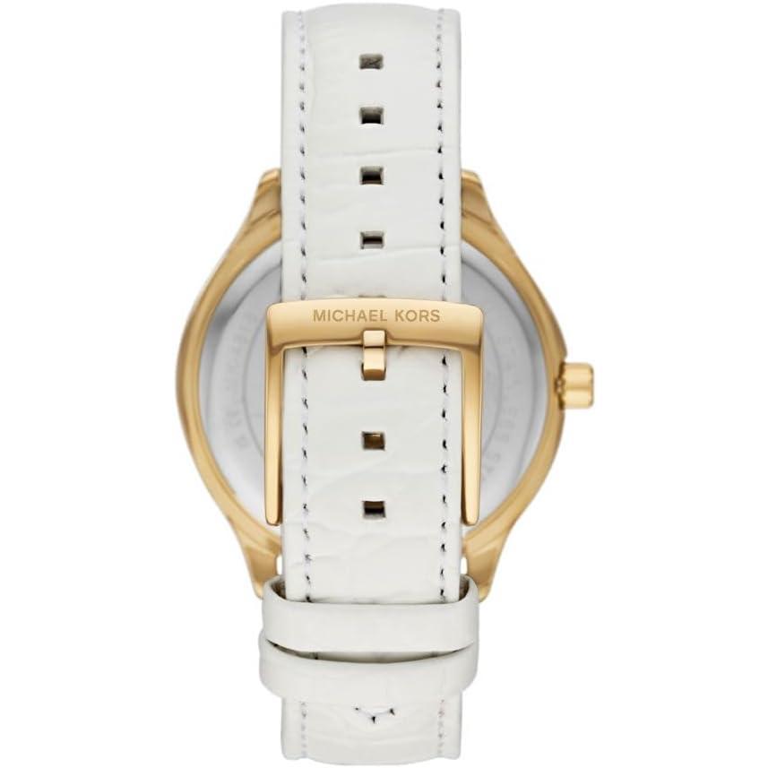 Michael Kors Reloj Mk4818 para Mujer con Correa Blanca y Dial con Números Romanos Elegante y Sofisticado