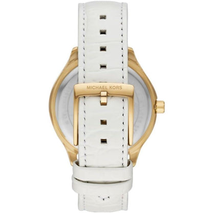 Michael Kors Reloj Mk4818 para Mujer con Correa Blanca y Dial con Números Romanos Elegante y Sofisticado
