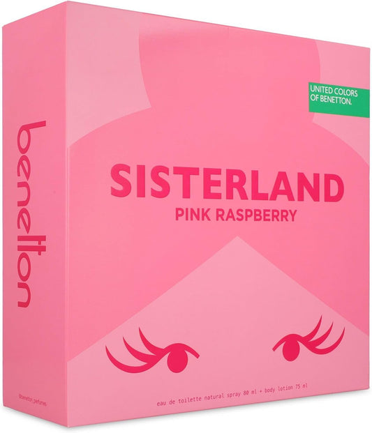Set Benetton Sisterland Pink Raspberry 2Pzs 80Ml Edt Spray/ Body Lotion 75Ml - Mujer