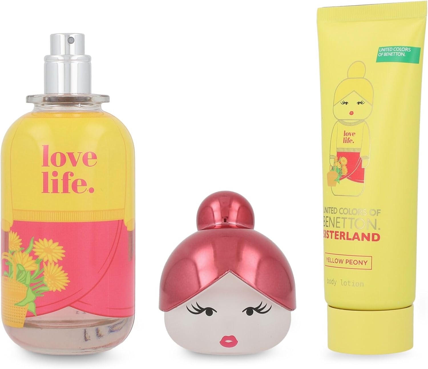 Set Benetton Sisterland Yellow Peony 2Pzs 80Ml Edt Spray/ Body Lotion 75Ml Benetton - Mujer