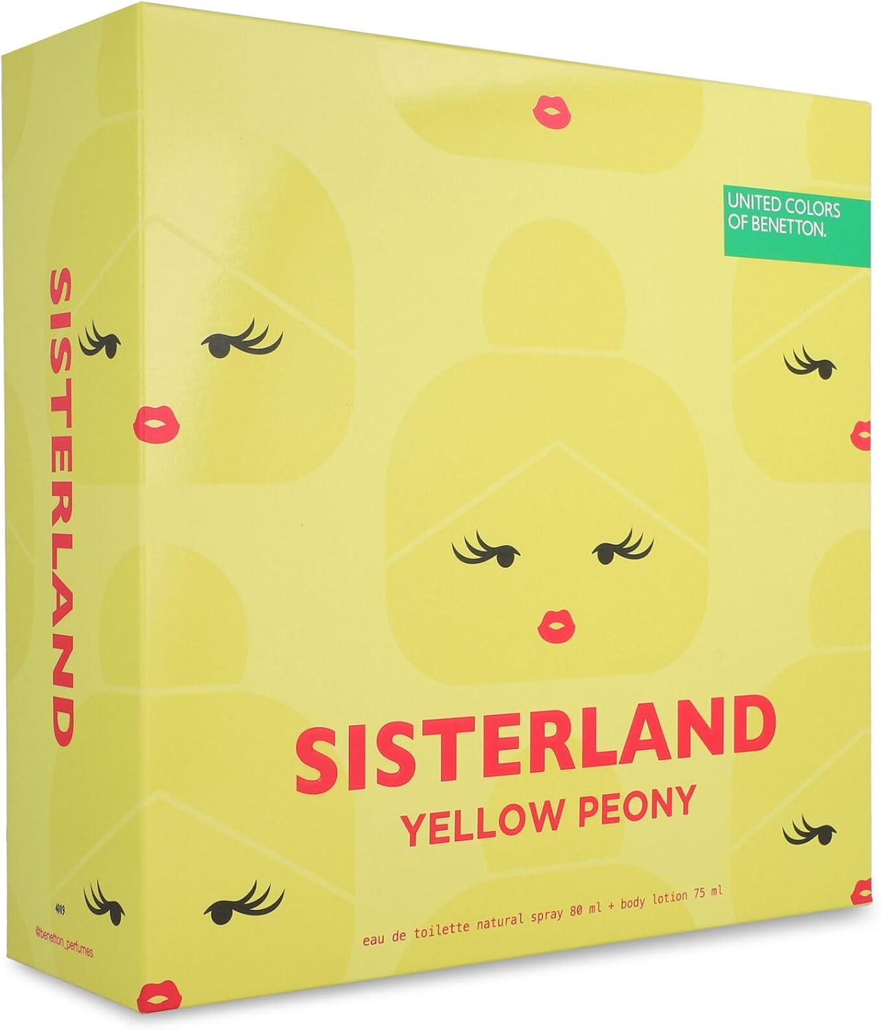 Set Benetton Sisterland Yellow Peony 2Pzs 80Ml Edt Spray/ Body Lotion 75Ml Mujer