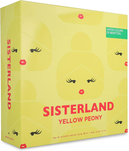 Set Benetton Sisterland Yellow Peony 2Pzs 80Ml Edt Spray/ Body Lotion 75Ml Mujer