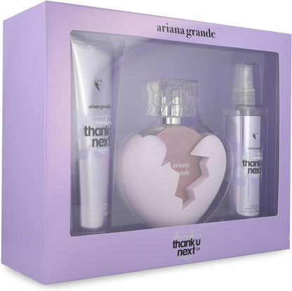 Set Ariana Grande Thank U Next 2.0 3Pzs 100Ml Edp Spray/ Body Mist 118Ml Spray/ Body Souffle 100Ml - Mujer