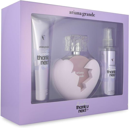 Set Ariana Grande Thank U Next 2.0 3Pzs 100Ml Edp Spray/ Body Mist 118Ml Spray/ Body Souffle 100Ml - Mujer