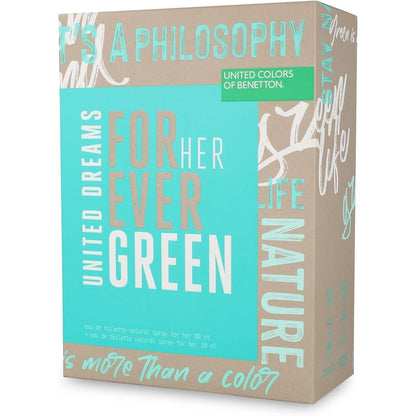Set Benetton United Dreams Forever Green 2Pzs 80Ml Edt Spray/ 10Ml Edt Spray - Mujer