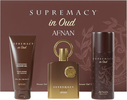 Set Afnan Supremacy In Oud 3Pzs 100Ml Extracto De Perfume Spray/ Desodorante 150Ml Spray/ Shower Gel 150Ml - Hombre