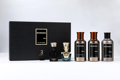 Bharara Set King 5Pzs 100Ml Edp Spray/ Body Lotion 200Ml/ After Shave 100Ml/ Pharaoh Ramesses I 15Ml Parfum Spray/ Pharaoh Ramesses Ii 15Ml Parfum - Hombre | Perfumes y Fragancias PriceOnLine
