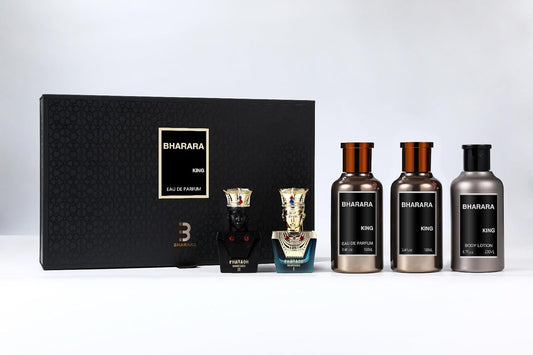 Set Bharara King 5Pzs 100Ml Edp Spray/ Body Lotion 200Ml/ After Shave 100Ml/ Pharaoh Ramesses I 15Ml Parfum Spray/ Pharaoh Ramesses Ii 15Ml Parfum - Hombre