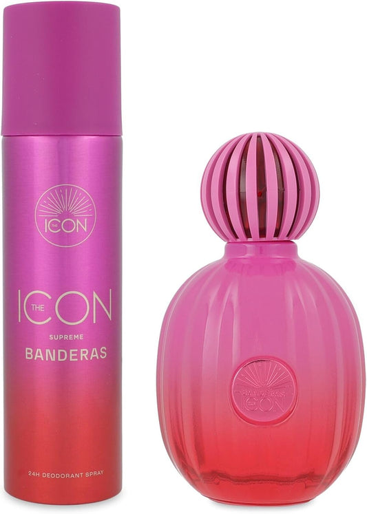 Set Banderas The Icon Supreme 2Pzs 100Ml Edp Spray/ Desodorante 150Ml Spray - Mujer