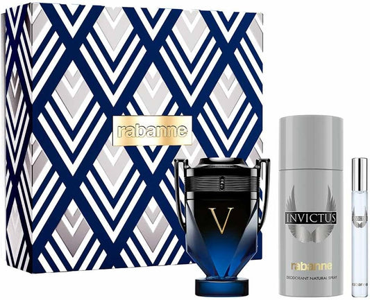 Rabanne Set Invictus Victory Elixir 3Pzs 100Ml Edp Spray/ Desodorante 150Ml Spray/ 10Ml Edt Spray - Hombre